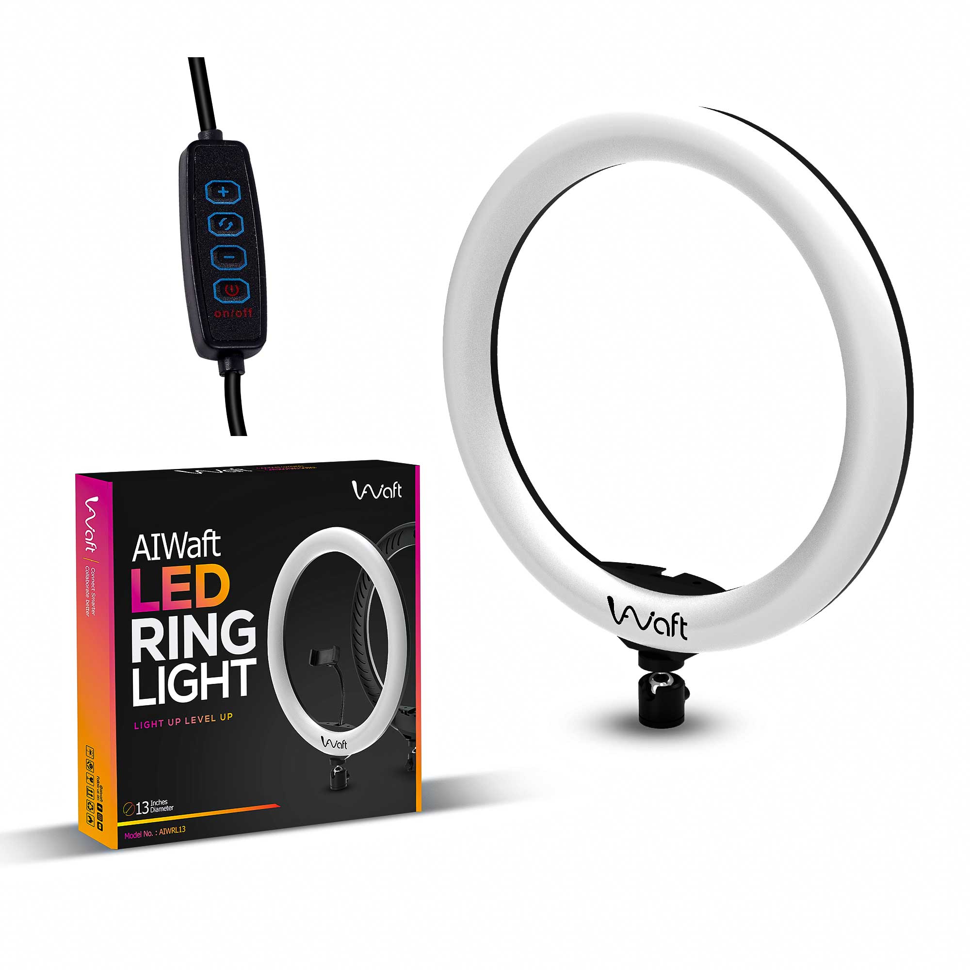 AIWaft 13-Inch LED Ring Light for YouTube, Makeup & Streaming